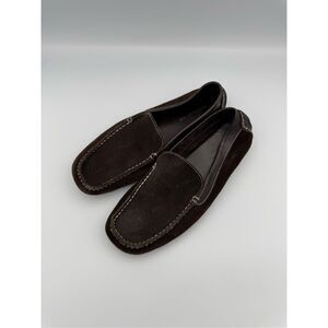 Banana Republic Mens Brown Suede Leather Square Toe Loafer Driving Shoes Sz 8.5